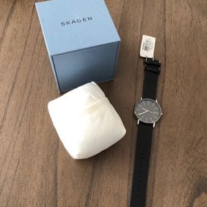 NWT Signature Three-Hand Midnight Leather Watch (Mens)